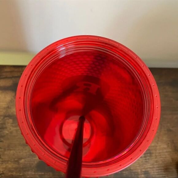 STARBUCKS 24oz Red Collegiate Rutgers University Studded Cold Cup Tumbler HTF!! - Picture 5 of 6